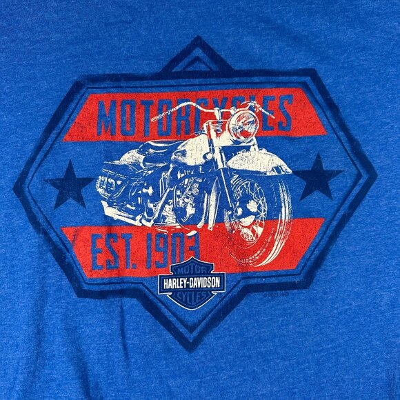 Harley-Davidson Mens L Pensacola Florida Blue Short Sleeve Graphic Tee T-shirt - Picture 3 of 9